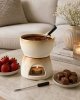 FONDUE DO TOPIENIA CZEKOLADY + WIDELCZYKI 4el ZESTAW CERAMICZNY 